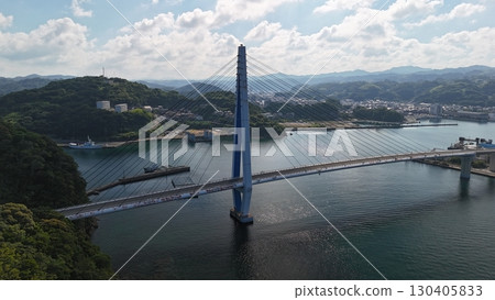 Hamada Fishing Port, Hamada City, Shimane Prefecture [Hamada Marine Bridge] Photographed in August 2025 by drone aerial photography, HAMARIN No. 12 130405833