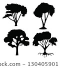 A set different detailed tree silhouettes.Nature vector illustration 130405901