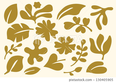 Abstract brown leaves fall collection.Vector illustration. 130405905