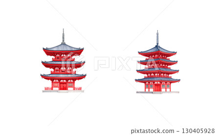 Traditional Chinese temple architecture isolated on white background. Traditional Chinese temple architecture isolated on white background. 130405928