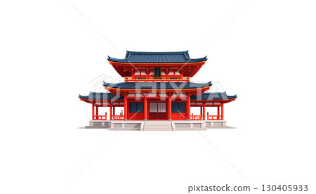Traditional Chinese temple architecture isolated on white background. Traditional Chinese temple architecture isolated on white background. 130405933