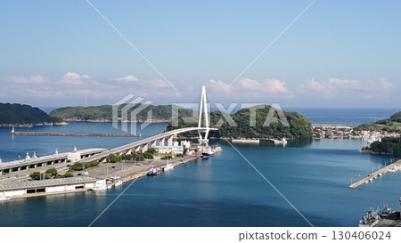 Hamada Fishing Port, Hamada City, Shimane Prefecture [Hamada Marine Bridge] Photographed in August 2025 by drone aerial photography, HAMARIN No. 19 130406024