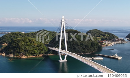 Hamada Fishing Port, Hamada City, Shimane Prefecture [Hamada Marine Bridge] Photographed in August 2025 by drone aerial photography, HAMARIN No. 08 130406033