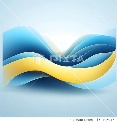 Abstract Blue and Yellow Gradient Waves, Ukrainian Flag Colors, Presentation Background 130406057