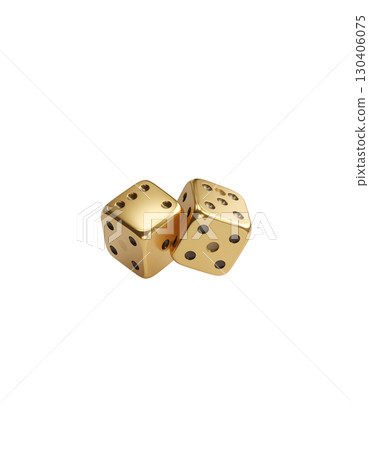 Golden and red and white dice, casino dice isolated on white background for game of luck and fortune. Golden and red and white dice, casino dice isolated on white background for game of luck and fortune. 130406075