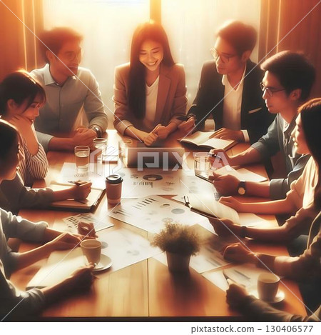 representation of an office meeting 130406577