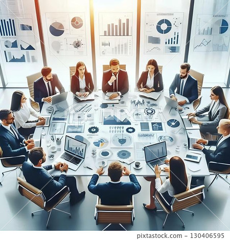 representation of an office meeting representation of an office meeting 130406595