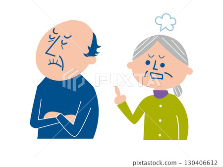 Fighting senior couple 130406612