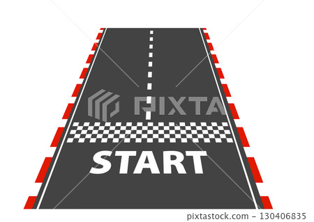 Straight road Start line perspective race road with asphalt. Way for transport. with dashed lines, white markings. Road to horizon Straight road Start line perspective race road with asphalt. Way for transport. with dashed lines, white markings. Road to horizon 130406835