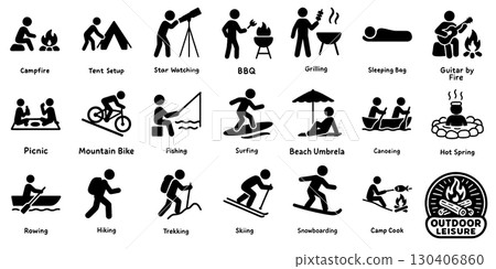 Outdoor Leisure Icon Set 130406860