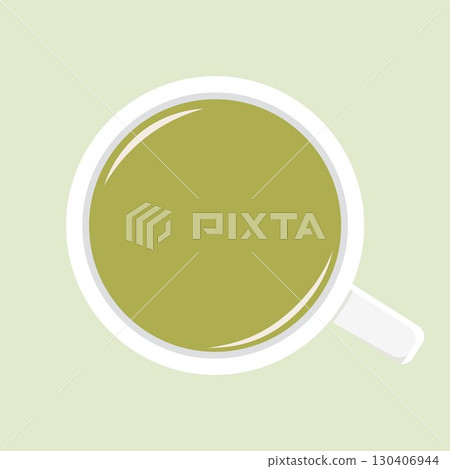 Aerial view illustration of a teacup, Japanese brown tea, circle frame, simple, vector png transparent background Aerial view illustration of a teacup, Japanese brown tea, circle frame, simple, vector png transparent background 130406944