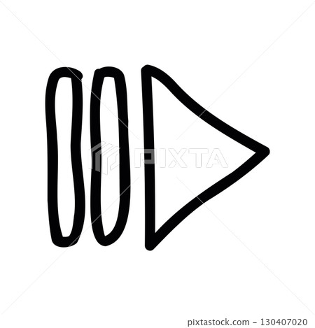 Simple black vector icon with a theme play button, pause, 130407020