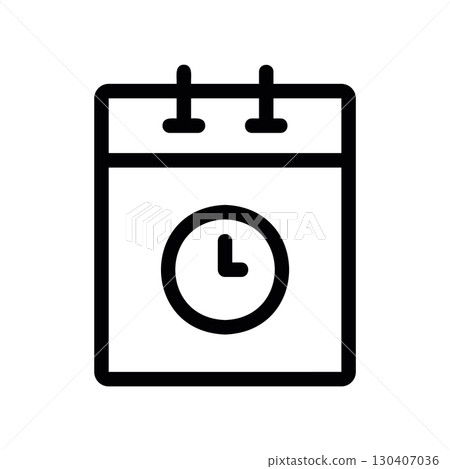 Simple black vector icon with a theme calendar, time management Simple black vector icon with a theme calendar, time management 130407036