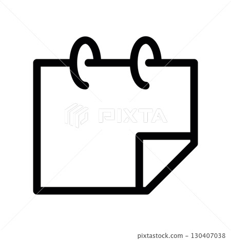 Simple black vector icon with a theme notepad Simple black vector icon with a theme notepad 130407038