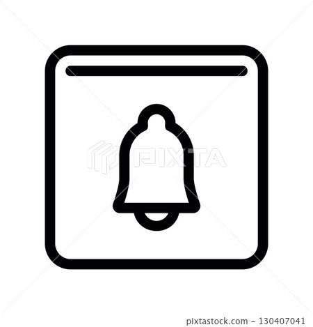 Simple black vector icon with a theme minimalistic calendar with bell 130407041