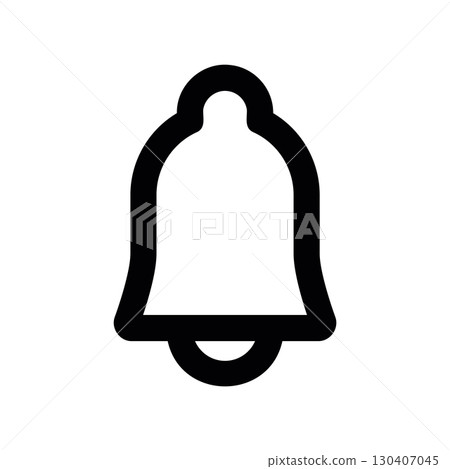 Simple black vector icon with a theme bell 130407045