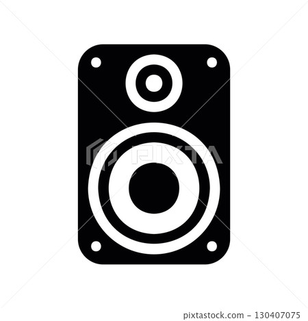 Simple black vector icon with a theme speaker 130407075