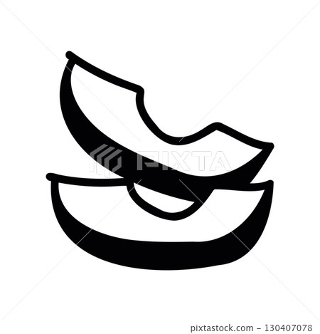 Simple black vector icon with a theme avocado slice 130407078