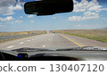 Driving on a highway under a cloudy sky, navigating the open road 130407120