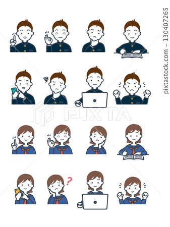 Person pose illustration set 04 130407265
