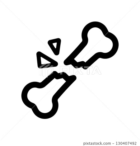 Broken bone icon illustration 130407492