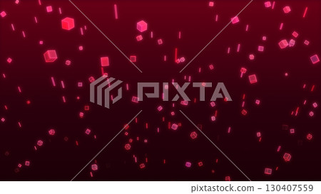 Red background with flying particles 130407559