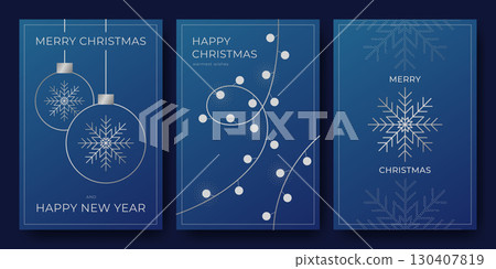 Winter holiday templates with minimalist designs 130407819