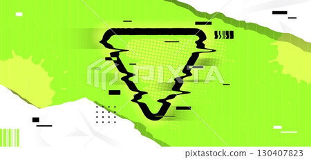 Glitch frame bug triangle icon 130407823