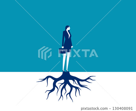 Abundance. Rooted and sprouted on the businessman feet 130408091