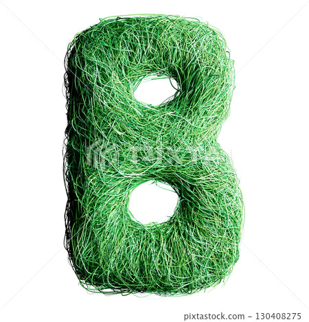 Eco Letter B Made of Green Grass Fibers 130408275