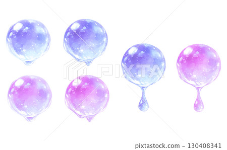 滴水的水彩插圖_藍色,紫色 滴水的水彩插圖_藍色,紫色 130408341