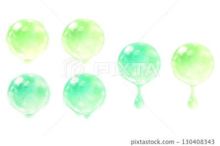 Watercolor style dripping water illustration_green Watercolor style dripping water illustration_green 130408343