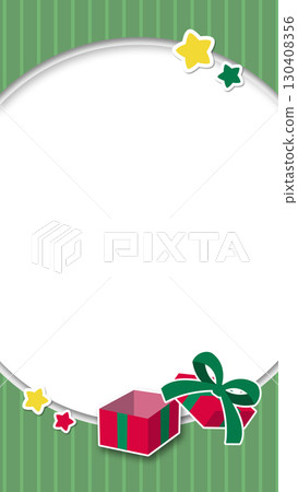 Vertical illustration: Striped background and gift box on white background 130408356
