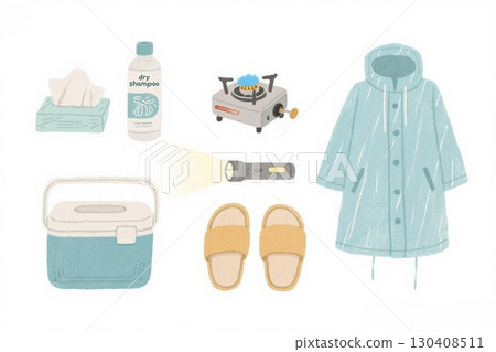 插圖素材：應對災害的準備事項 130408511