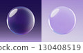 Glass 3d sphere in dark and light purple colors 130408519