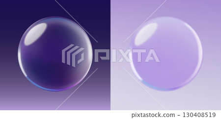 Glass 3d sphere in dark and light purple colors Glass 3d sphere in dark and light purple colors 130408519