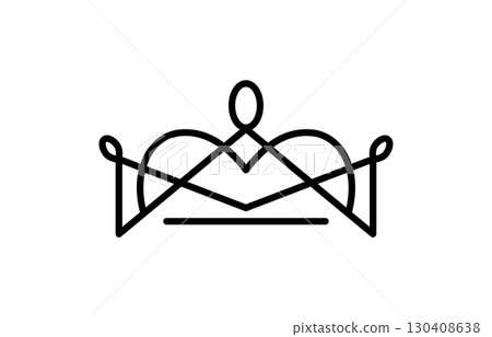Vector princess crown icon aesthetics thin line sign Logo. Outline Crown Isolated Contour Symbol Illustration for your web and mobile app design concept 130408638