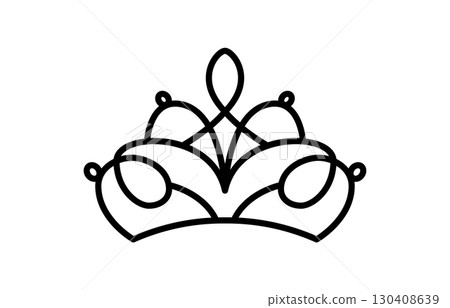 Vector princess crown icon aesthetics thin line sign Logo. Outline Crown Isolated Contour Symbol Illustration for your web and mobile app design concept 130408639