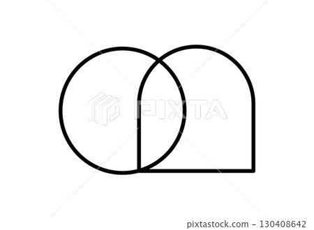 Minimalist vector icon Easter line art depicting the empty tomb of Jesus Christ after his resurrection, symbolizing hope logo, new life, and the christian faith 130408642