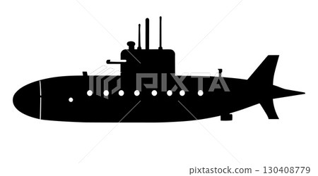 Vector isolated illustration of a submarine silhouette 130408779