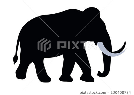 Vector isolated illustration of a mammoth silhouette. 130408784