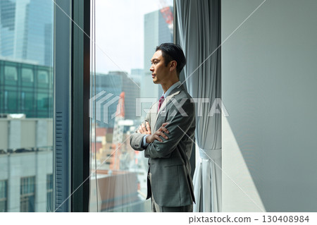A man looking out A man looking out 130408984