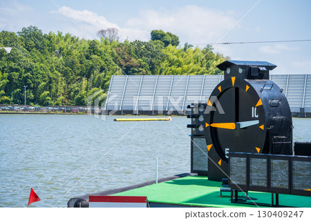 Image of Mikuni Boat Racecourse with a clear blue sky | Start image | Boat race course image | Sakai City, Fukui Prefecture 130409247