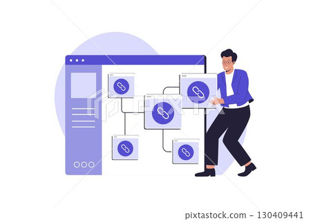 Internal Linking for SEO and Website Structure Illustration 130409441