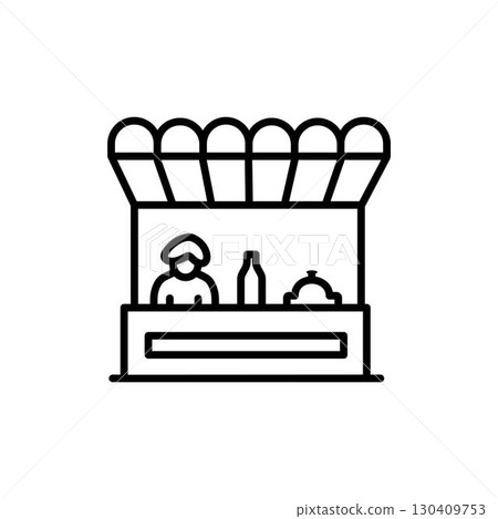 Food stall icon vector, line style icon Food stall icon vector, line style icon 130409753
