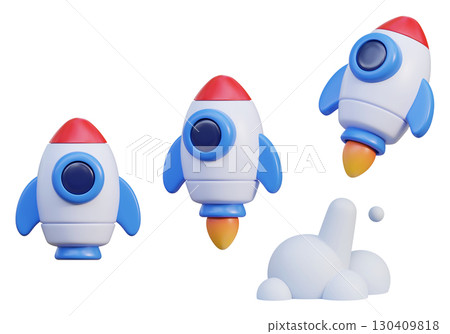 cartoon style rocket 3D Icon Graphic cartoon style rocket 3D Icon Graphic 130409818
