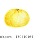 Yellow whole yuzu fruit in watercolor illustration, hand drawn citrus clipart ideal for food packaging, fabric patterns, recipe cards, kitchen prints, wrapping paper, labels and restaurant branding. 130410164