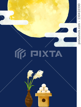 賞月水彩畫 賞月水彩畫 130410390