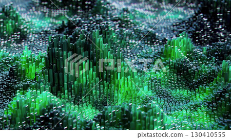 Futuristic Green Data Terrain 130410555