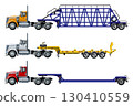 Vector semi trucks set isolated on white 130410559